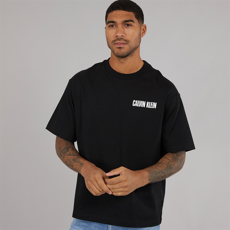 Calvin Klein Jeans Mens Vert Logo T-Shirt Black