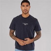 Calvin Klein Jeans Mens Acid Wash T-Shirt Sky Captain