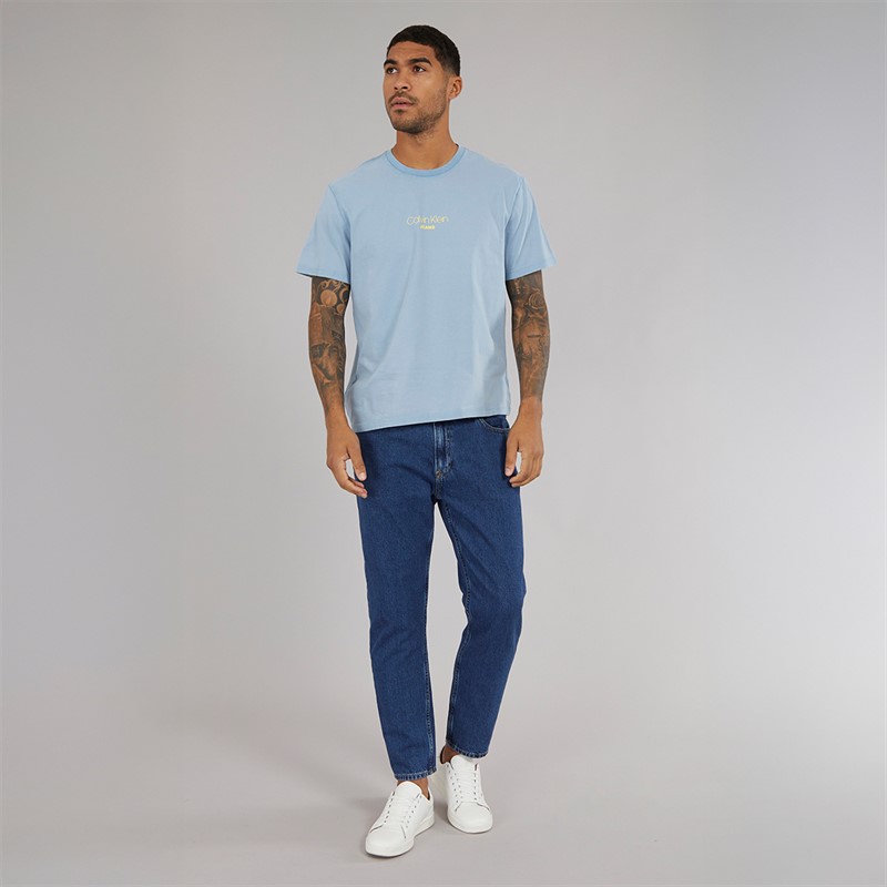 Calvin Klein Jeans Mens Acid Wash T-Shirt Faded Denim