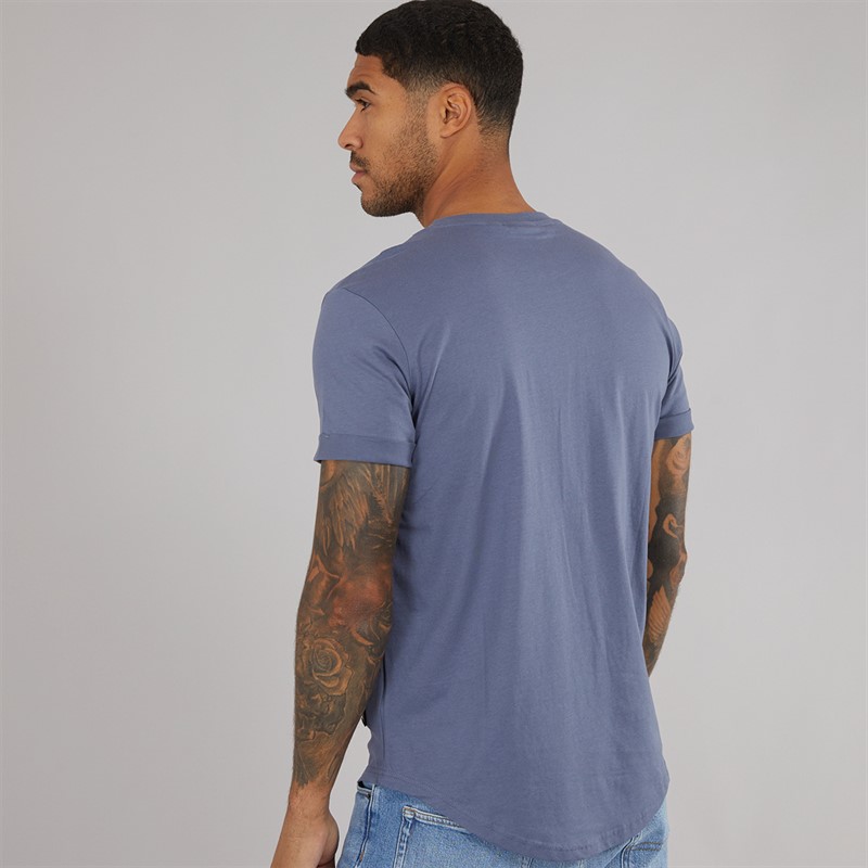 Calvin Klein Jeans Mens Badge Turn Up Sleeve T-Shirt Grisaille