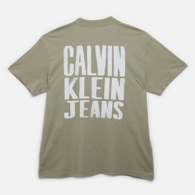 Calvin Klein Jeans Mens Plus Size Painted T-Shirt Laurel Oak