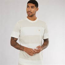 Calvin Klein Jeans Mens Woven Label T-Shirt Moonbeam/Ivory