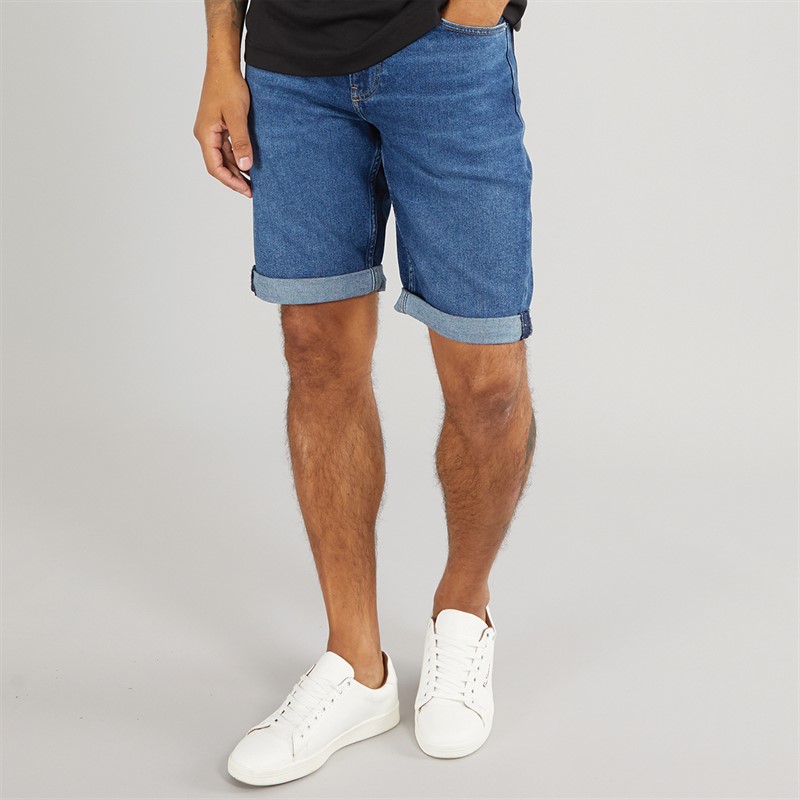 Calvin Klein Jeans Mens Slim Fit Shorts Denim Dark