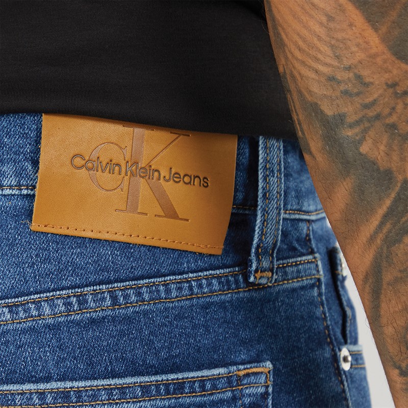 Calvin Klein Jeans Mens Slim Fit Shorts Denim Dark