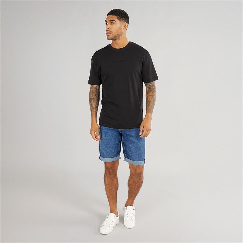 Calvin Klein Jeans Mens Slim Fit Shorts Denim Dark