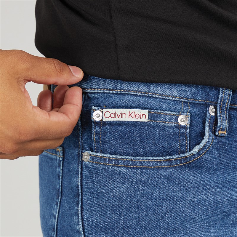 Calvin Klein Jeans Mens Slim Fit Shorts Denim Dark