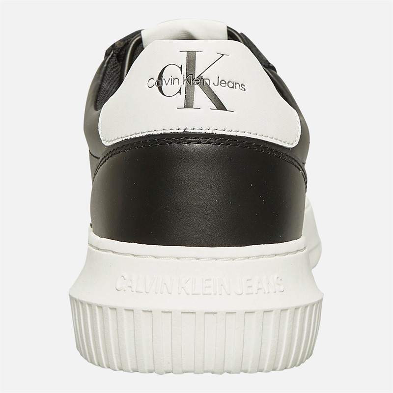 Calvin Klein Jeans Mens Chunky Cupsole Mono Trainers Black/Bright White