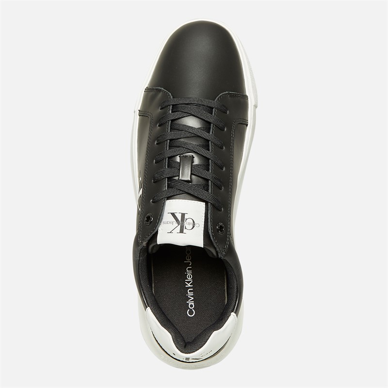 Calvin Klein Jeans Mens Chunky Cupsole Mono Trainers Black/Bright White