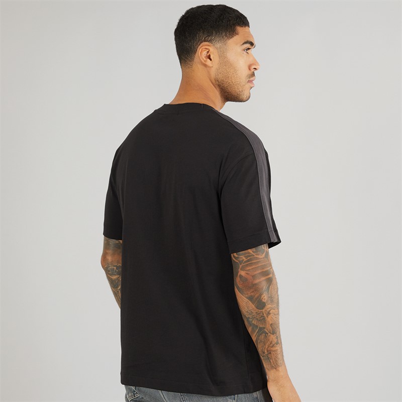 Calvin Klein Jeans Mens Logo Tape T-Shirt CK Black