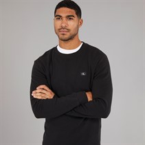 Calvin Klein Jeans Mens Woven Label Waffle T-Shirt CK Black
