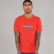 Calvin Klein Jeans Mens Hero Monologo T-Shirt Red Alert