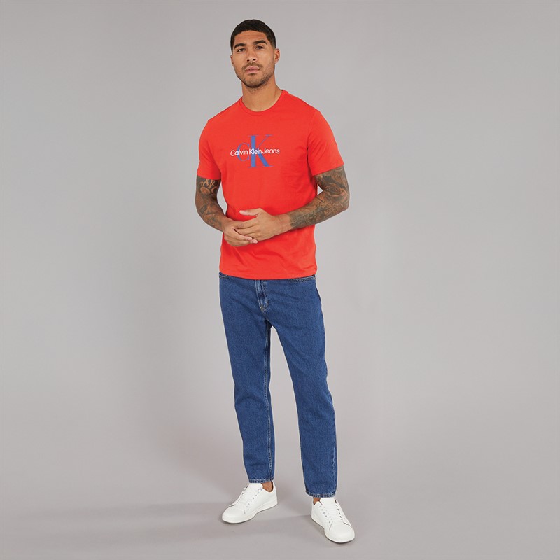 Calvin Klein Jeans Mens Hero Monologo T-Shirt Red Alert
