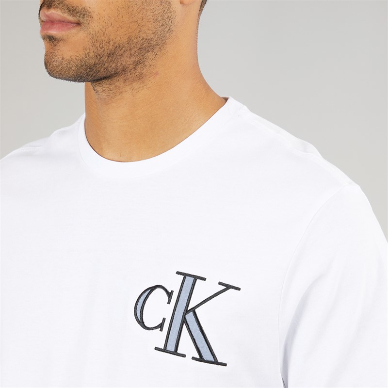 Calvin Klein Jeans Mens Varsity T-Shirt Brilliant White