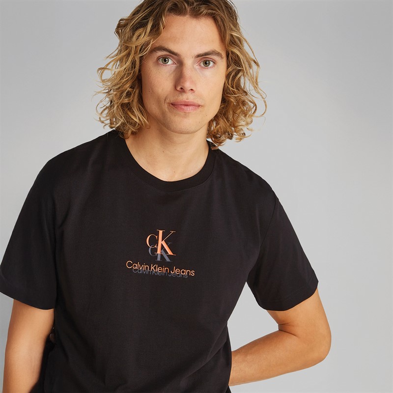 Calvin Klein Jeans Heren Shadow Logo T-Shirt CK Black