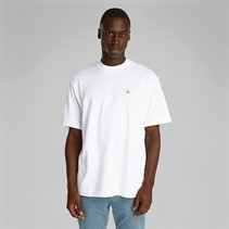 Calvin Klein Jeans T-shirt Décontracté Homme Étiquette Tissée Blanc Lumineux