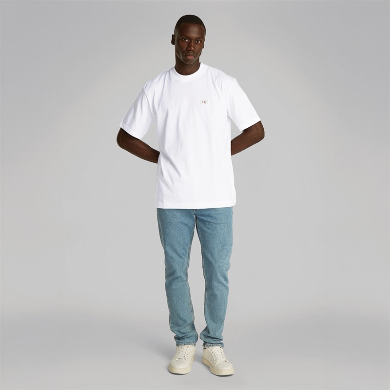 Calvin Klein Jeans Heren Geweven Label Relaxed T-Shirt Helder Wit