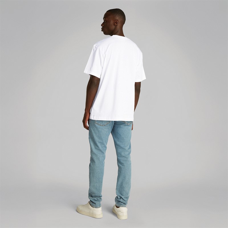 Calvin Klein Jeans Heren Geweven Label Relaxed T-Shirt Helder Wit