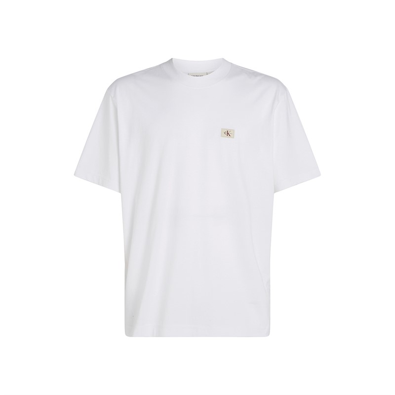 Calvin Klein Jeans Heren Geweven Label Relaxed T-Shirt Helder Wit