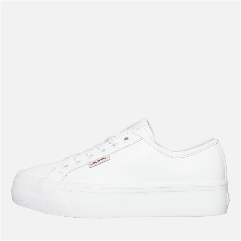 Calvin Klein Jeans Womens Platform Vulc Trainers Bright White