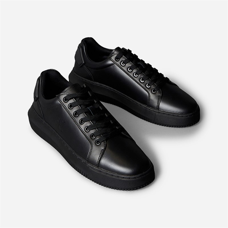 Calvin Klein Jeans Mens Chunky Cupsole Trainers Triple Black