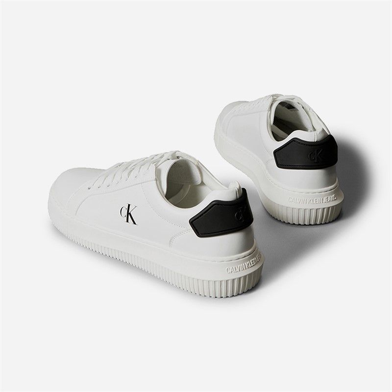 Calvin Klein Jeans Mens Chunky Cupsole Trainers Bright White/Black