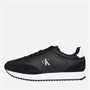 Calvin Klein Jeans Womens Lace Up Runner Trainers Black/Bright White