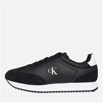 Calvin Klein Jeans Womens Lace Up Runner Trainers Black/Bright White