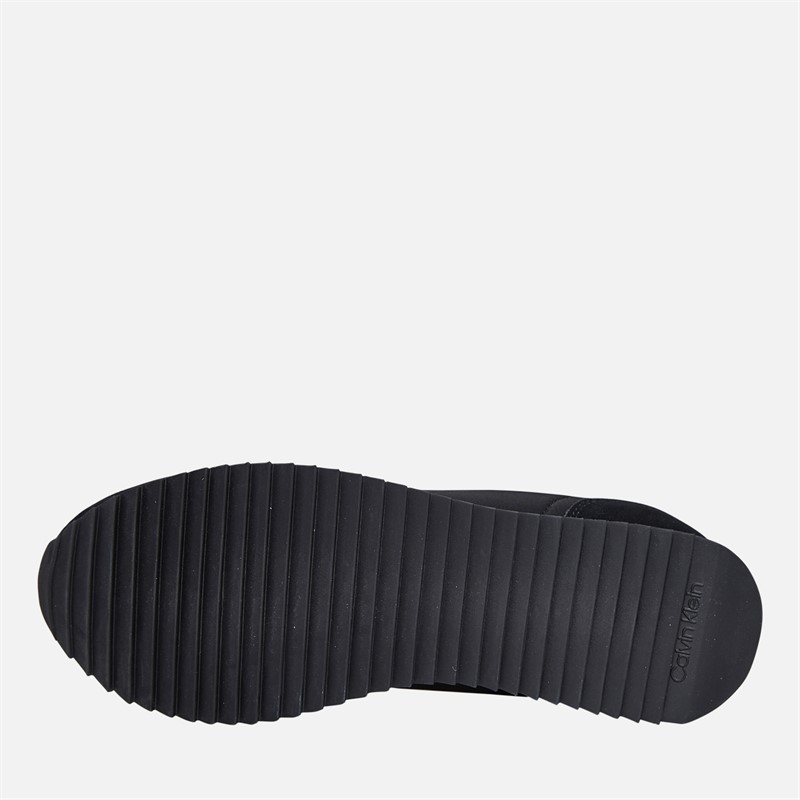 Calvin Klein Jeans Womens Lace Up Runner Trainers Black/Bright White