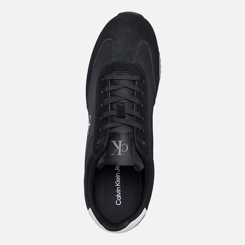 Calvin Klein Jeans Womens Lace Up Runner Trainers Black/Bright White