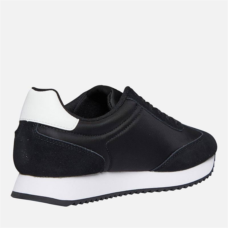 Calvin Klein Jeans Womens Lace Up Runner Trainers Black/Bright White