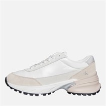 Calvin Klein Jeans Womens Hike Runner Trainers Bright White/Silver Creamy