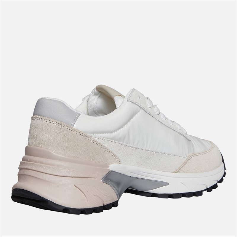 Calvin Klein Jeans Womens Hike Runner Trainers Bright White/Silver Creamy