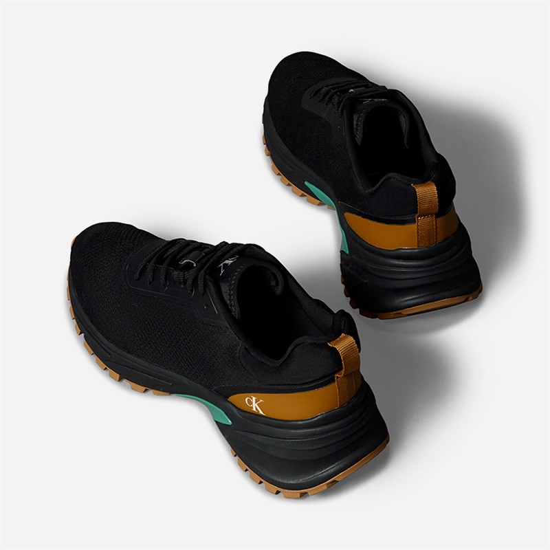 Calvin Klein Jeans Mens Hike Runner Trainers Ck Black/Grain Brown/Wild Green