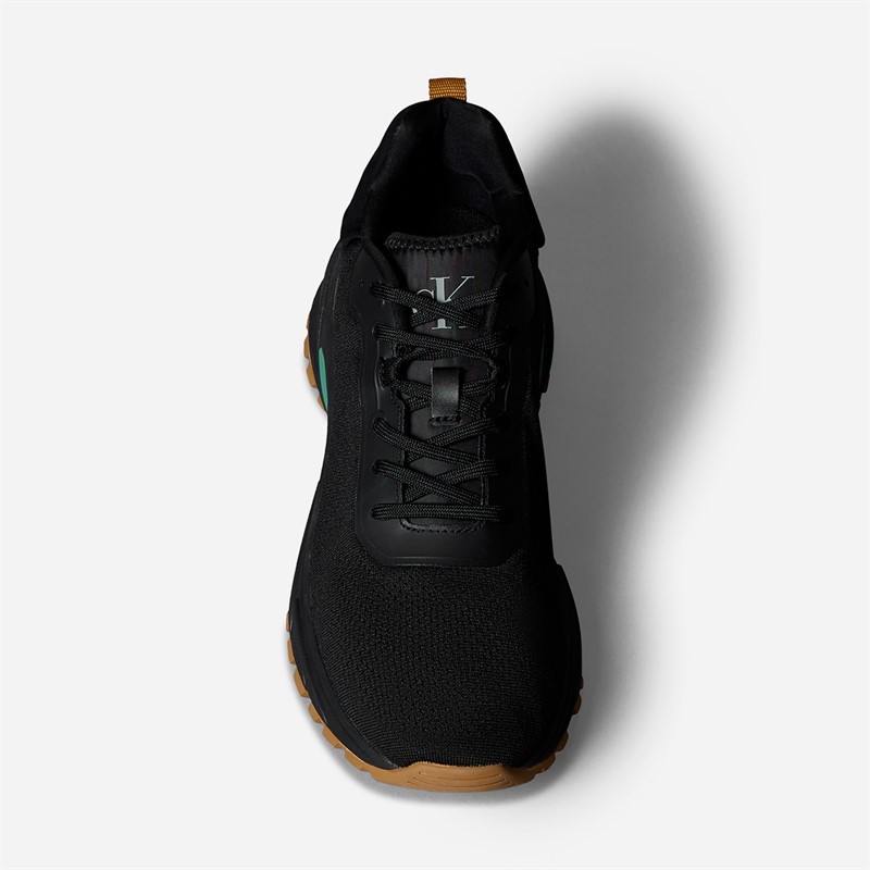 Calvin Klein Jeans Mens Hike Runner Trainers Ck Black/Grain Brown/Wild Green