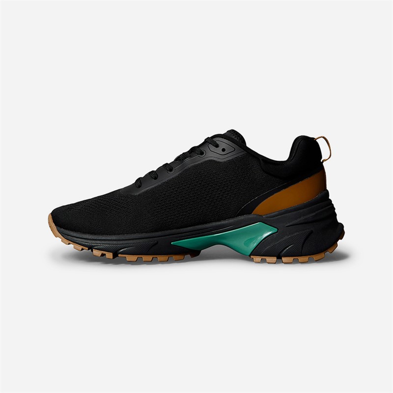 Calvin Klein Jeans Mens Hike Runner Trainers Ck Black/Grain Brown/Wild Green