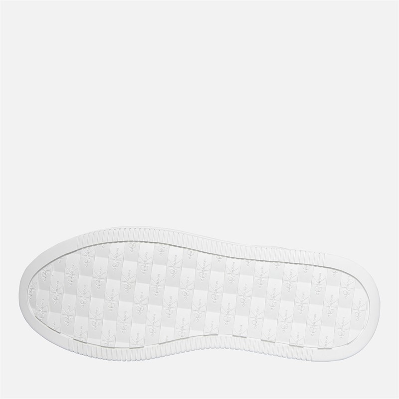Calvin Klein Jeans Womens Leather Platform Trainers Bright White/Black