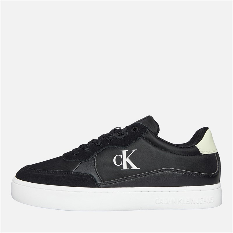 Calvin Klein Jeans Mens Classic Cupsole Trainers Ck Black/White Jade/Wild Lime Ck Black/White Jade/ Wild Lime