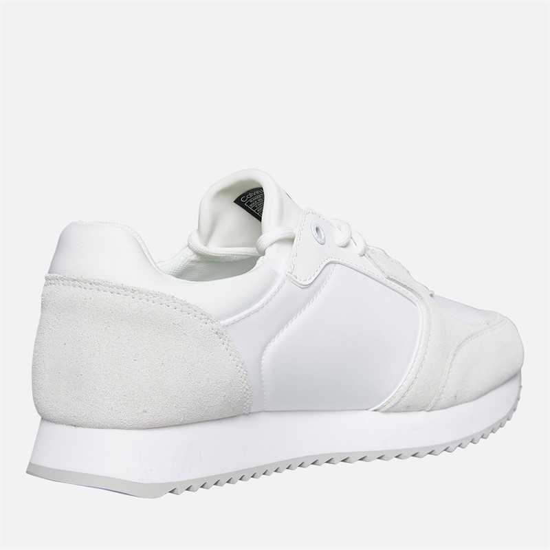 Calvin Klein Jeans Womens Lace Up Runner Trainers Bright White/Black