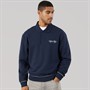 Calvin Klein Jeans Mens Terry Piped Polo Sweatshirt Dark Sapphire