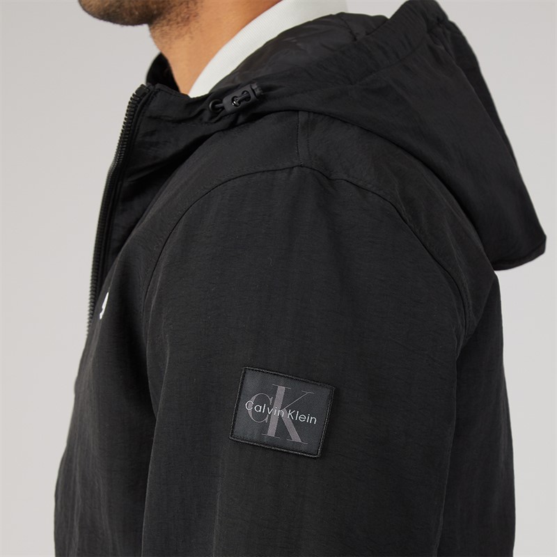 Calvin Klein Jeans Mens Padded Hooded Harrington Jacket Black