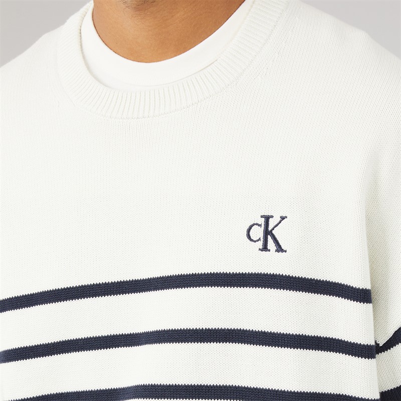 Calvin Klein Jeans Mens Crew Neck Sweatshirt Tofu