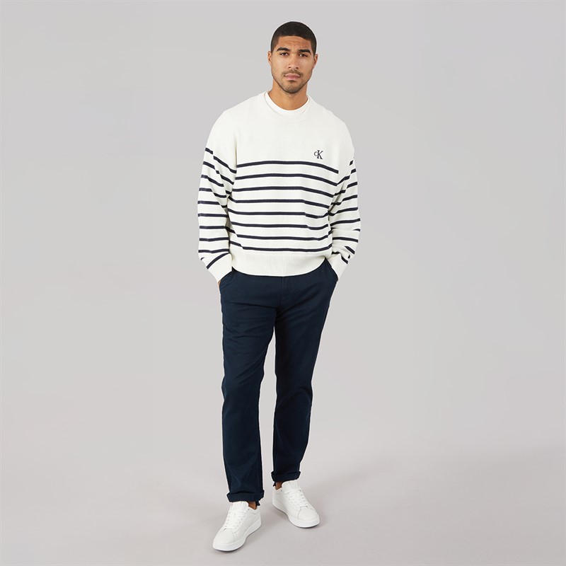 Calvin Klein Jeans Mens Crew Neck Sweatshirt Tofu