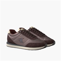 Calvin Klein Jeans Mens Retro Runner Essential Trainers Bordeaux/Peppercorn/Vanilla