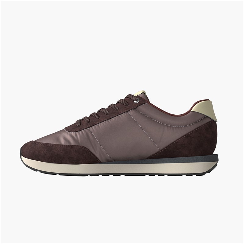 Calvin Klein Jeans Mens Retro Runner Essential Trainers Bordeaux/Peppercorn/Vanilla