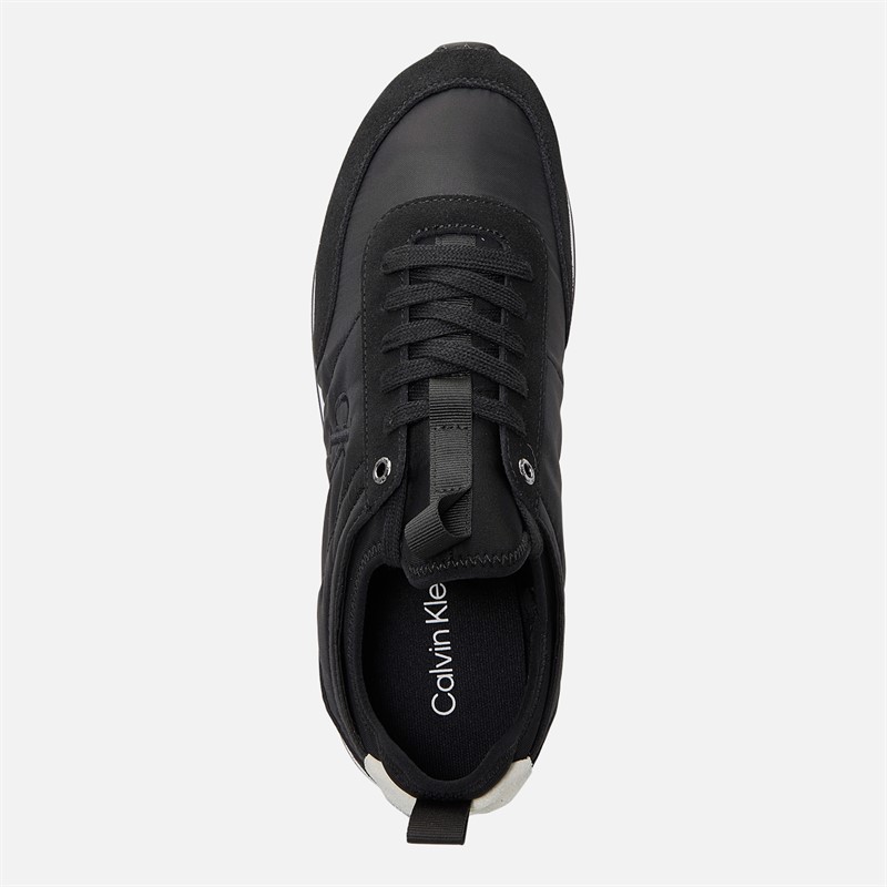 Calvin Klein Jeans Mens Retro Runner Sock Liner Trainers Black/Bright White