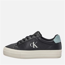 Calvin Klein Jeans Womens Bold Vulc Flatform Trainers Black/Blue Surf/Creamy White