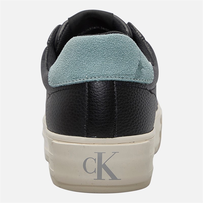 Calvin Klein Jeans Womens Bold Vulc Flatform Trainers Black/Blue Surf/Creamy White