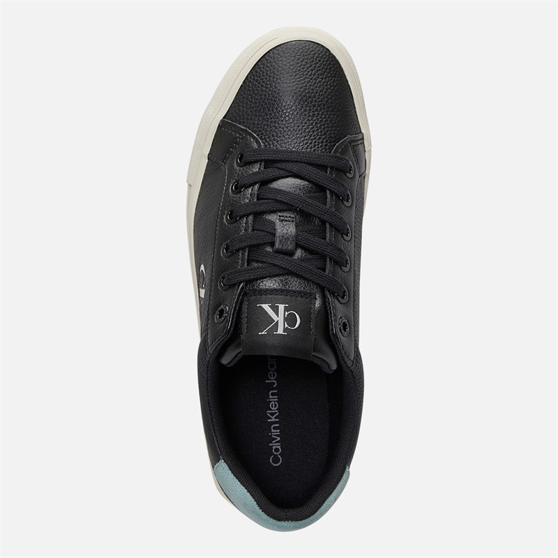 Calvin Klein Jeans Womens Bold Vulc Flatform Trainers Black/Blue Surf/Creamy White