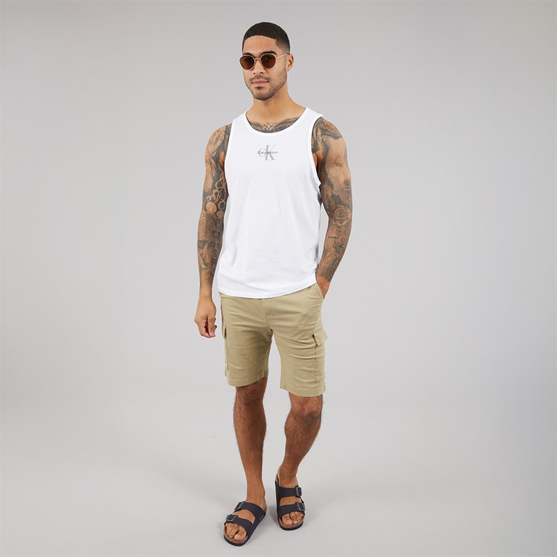 Calvin Klein Jeans Mens 30s Classic Micro Vest Bright White