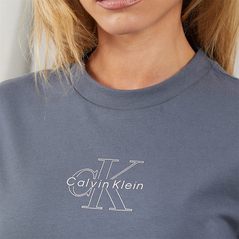 Calvin Klein Jeans Womens Classic Foil Mono T-Shirt Turbulence